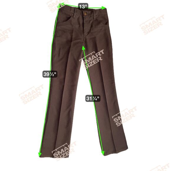 Vintage 70s Wrangler Youth Flared Pants | Size 12-14 | High Waist Western Denim - Picture 9 of 9